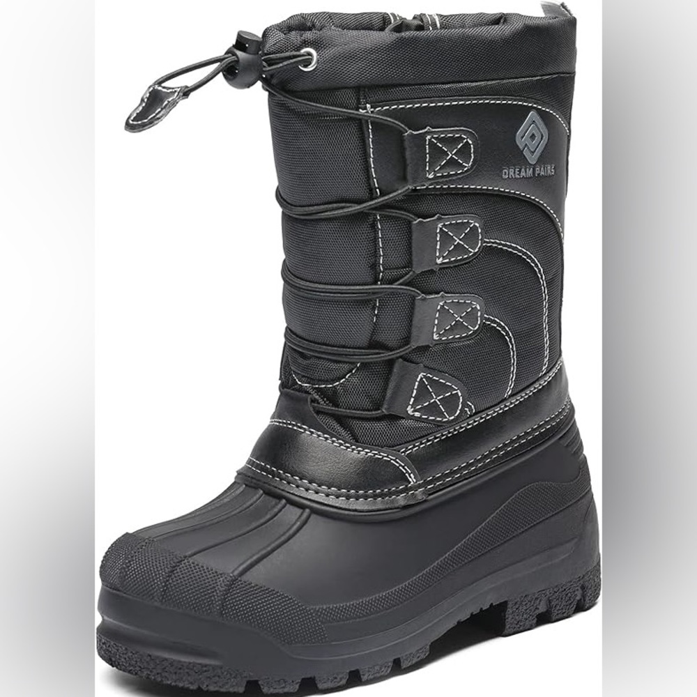 Dream Pairs black waterproof snow boots, size 5 excellent condition